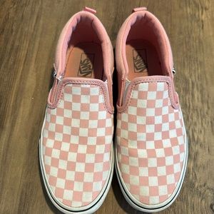Pink checkered Vans Size 4Y EUC